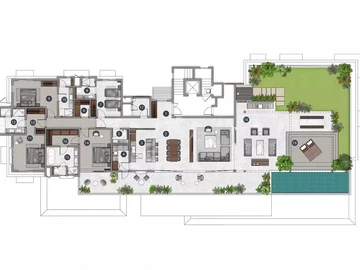 Penthouse de 4 Chambres