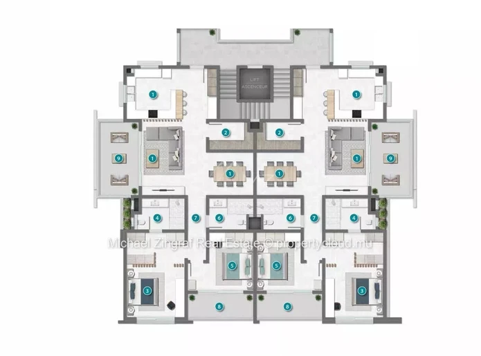 Apartement 2 Chambres au rez-de-chaussée